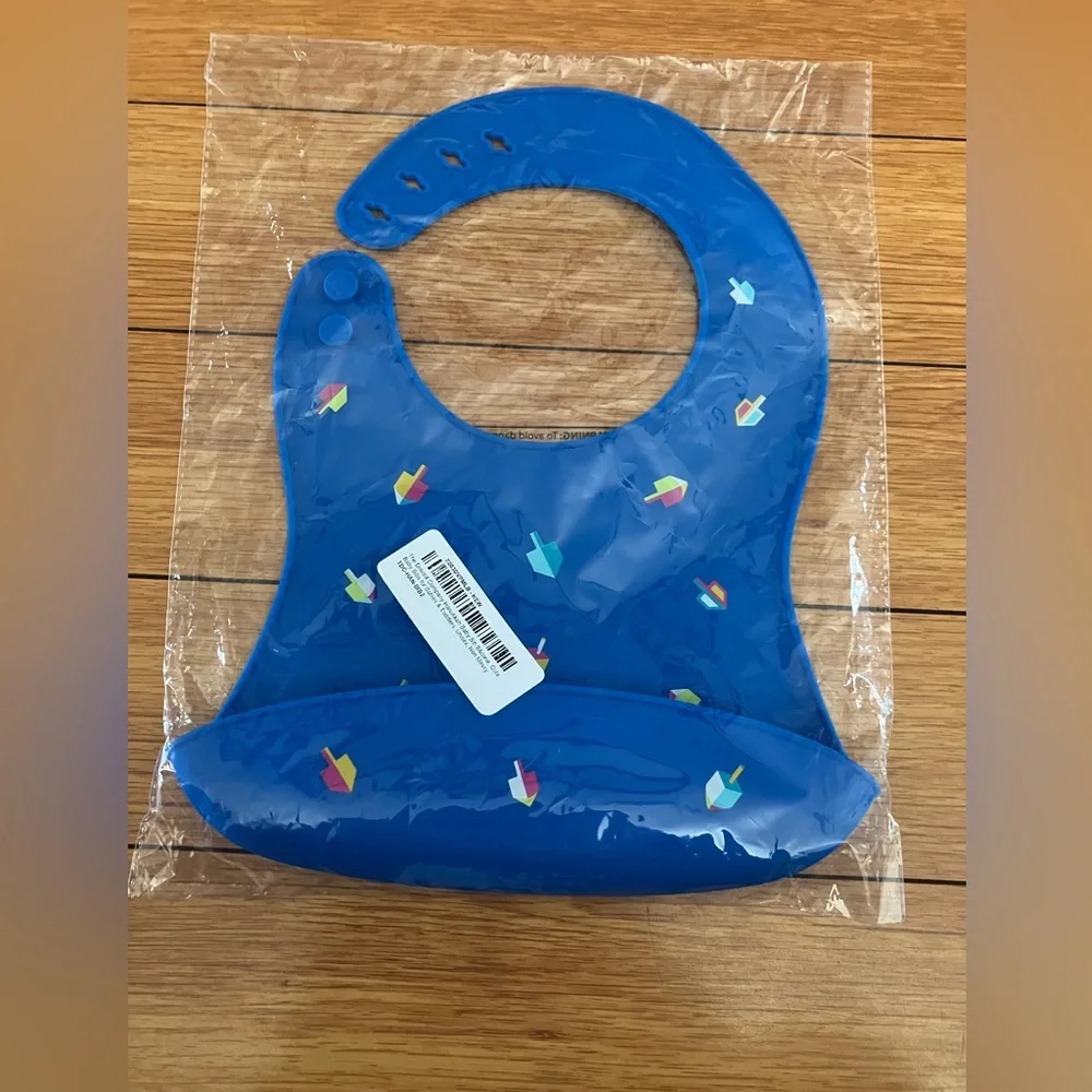 The Dreidel Company Hanukkah Baby Bib Silicone For Toddlers, Unisex, Non Messy
